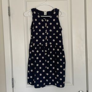 J. Crew Crewcuts Navy Polka Dot Dress Size 14